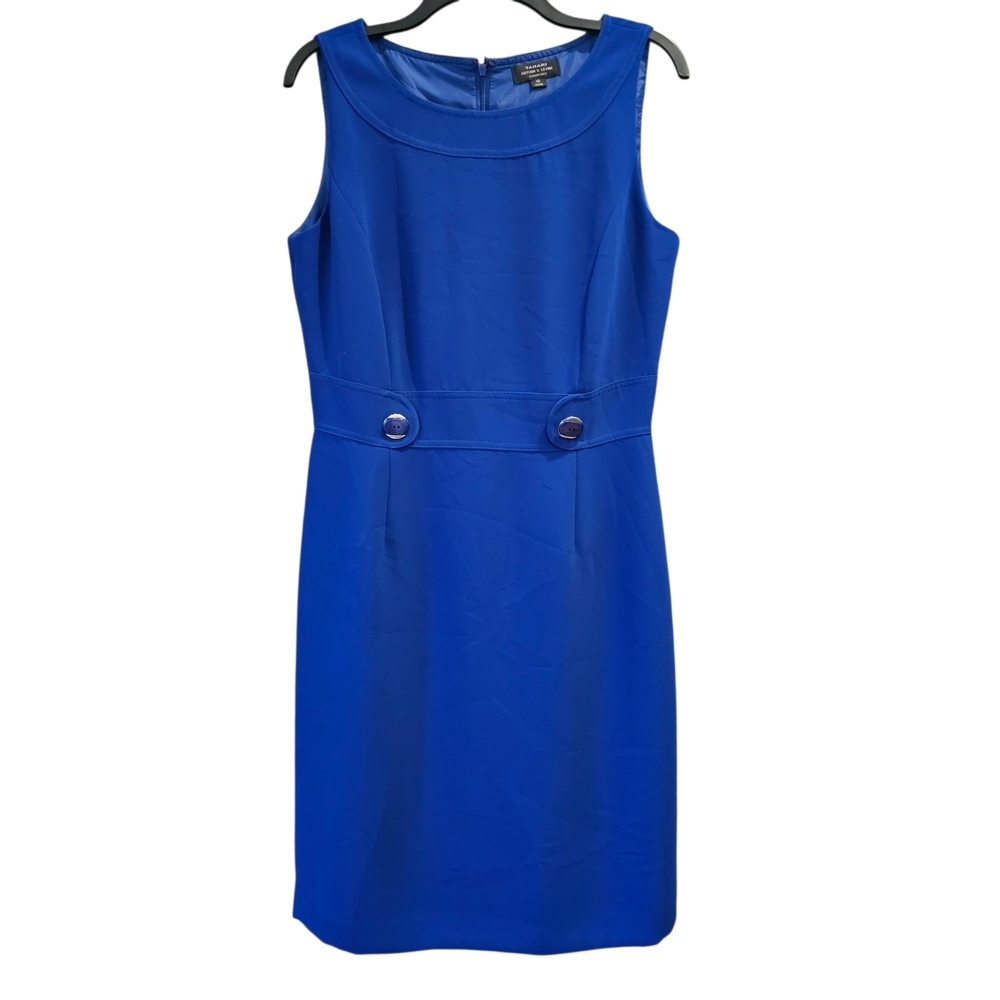 Tahari ASL Cobalt Blue Midi Dress